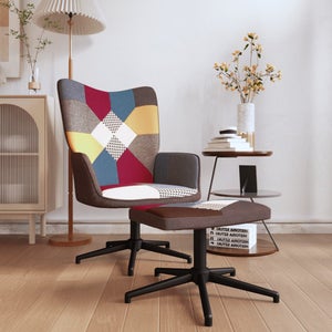 Poltrona Patchwork Con Memory Foam - Schienale Alto, Gambe In Legno 76x68x98cm | Tessuto Sfoderabile - Foto 10