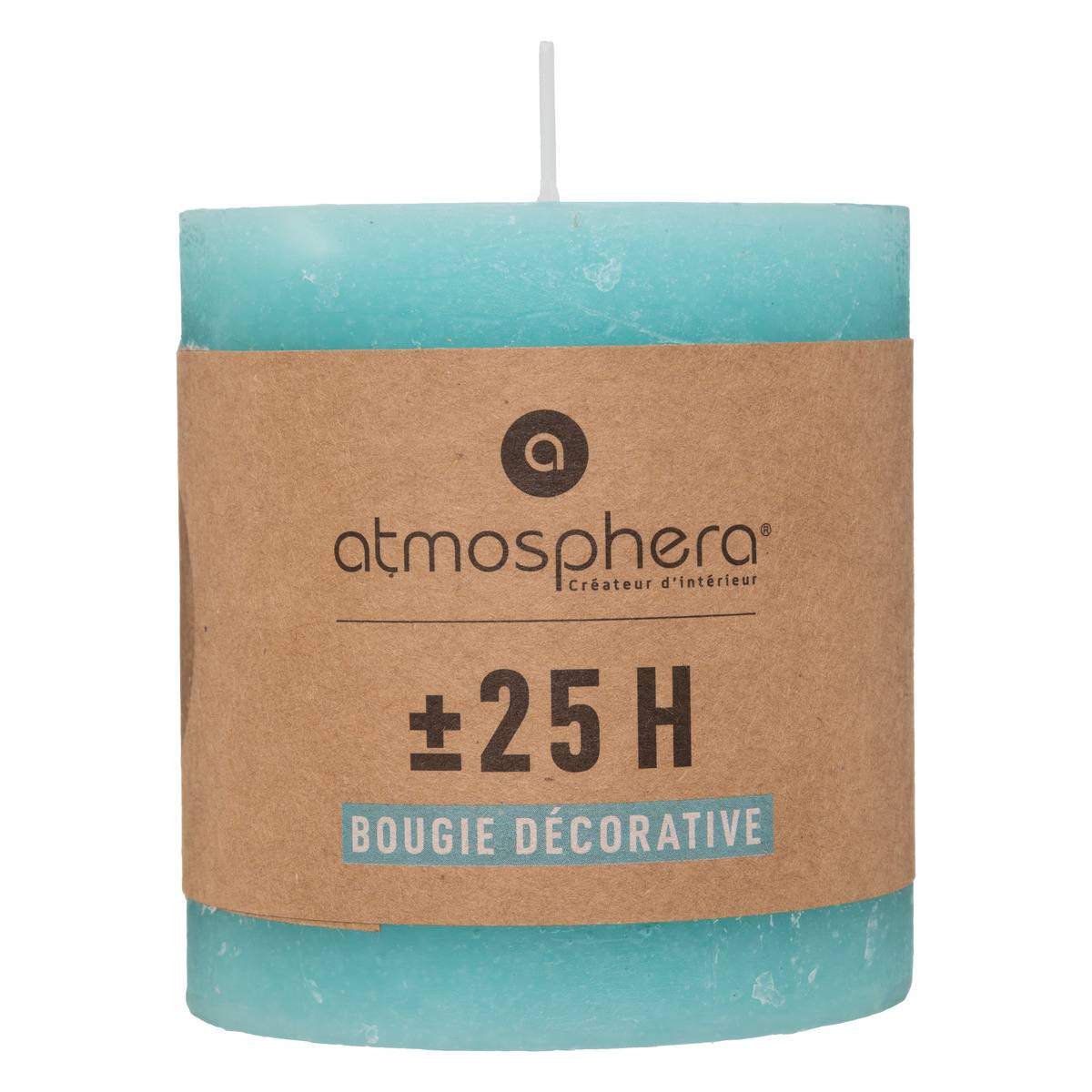 Bougie Votive Rustique Atmosphera - Bleu Canard - 60g - Parfumée - Durée De Combustion 7 Heures