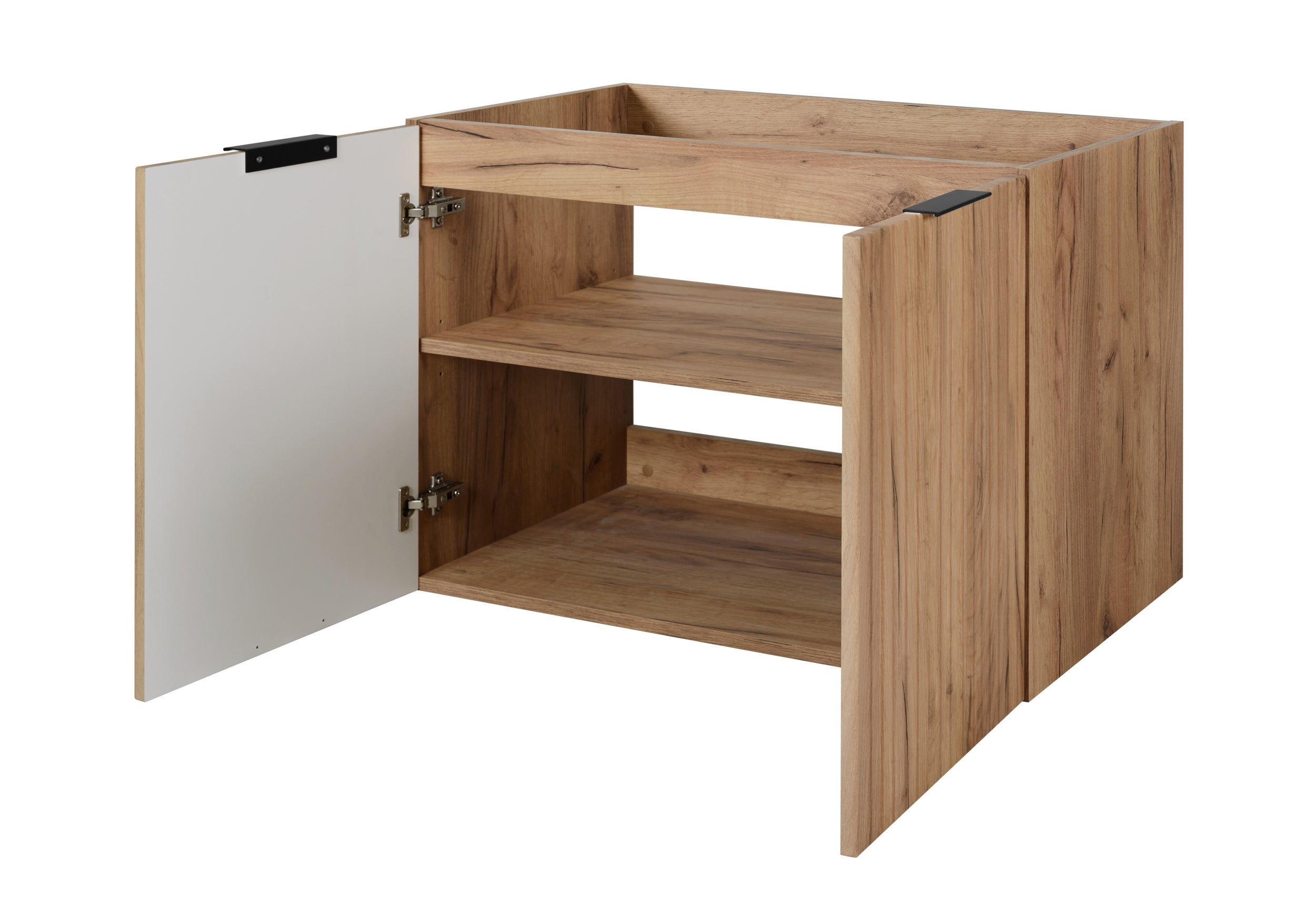 Zestaw łazienkowy FLOW 120 cm dąb craft złoty z regałami - 5
