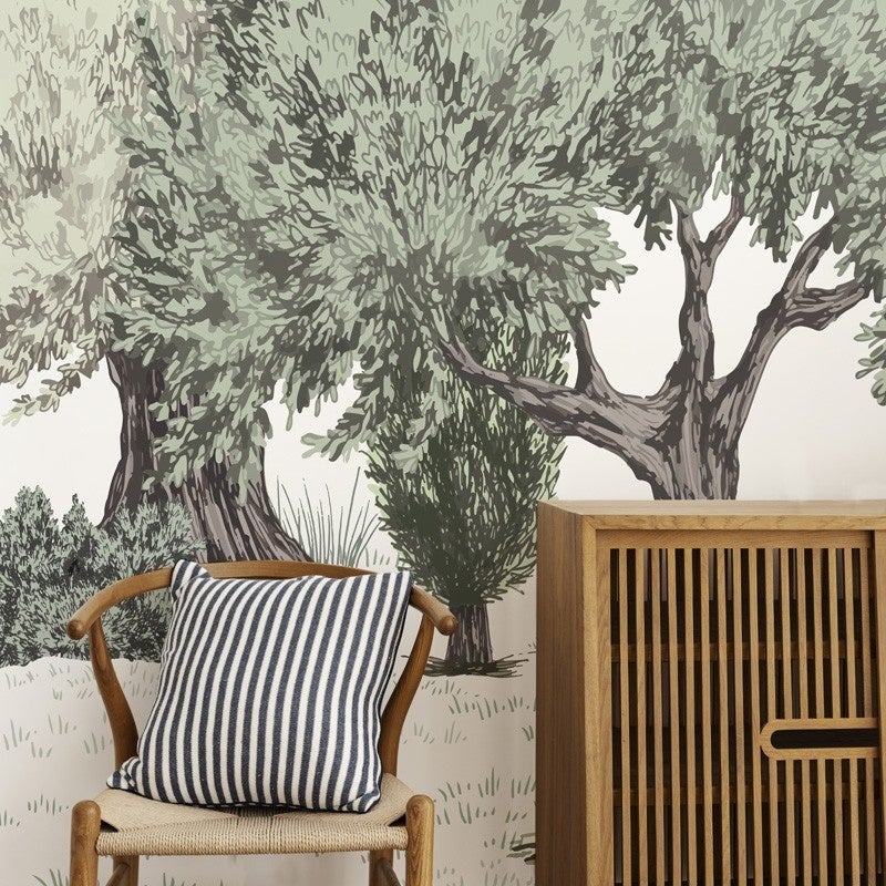 Papier peint panoramique - Tivoli - Vert - intissé : 150g/m² - 7 lés : 336x270cm - 2