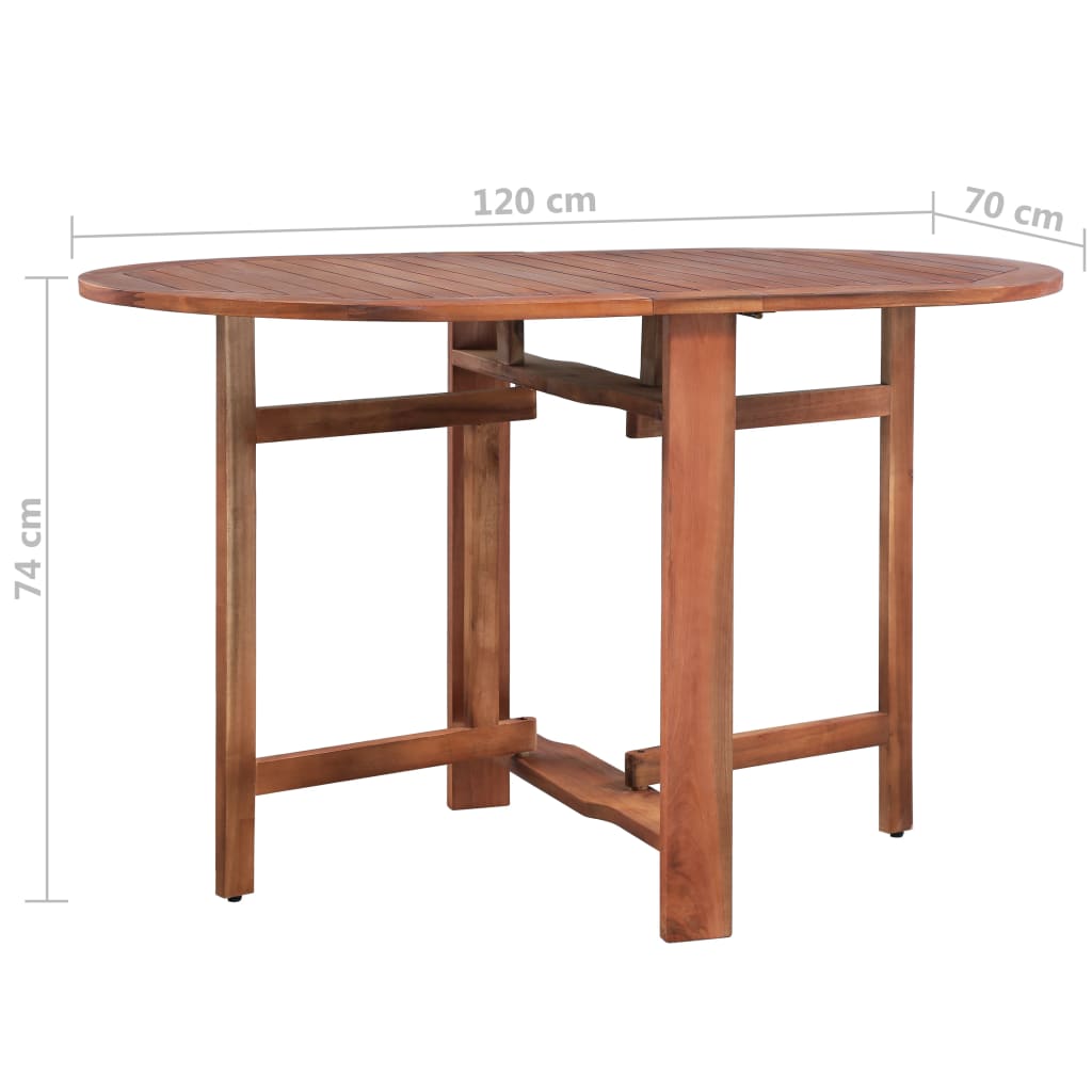 Table à manger de jardin ovale en Bois Marron - 5