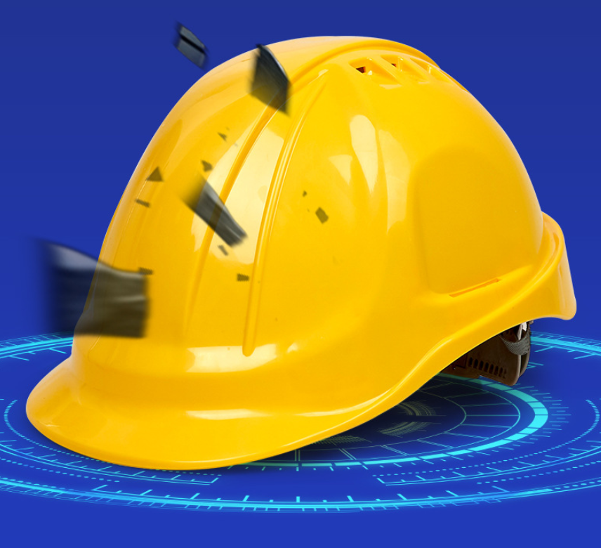 Capacete de segurança amarelo, fabricado em ABS espesso, tamanho único. - 5