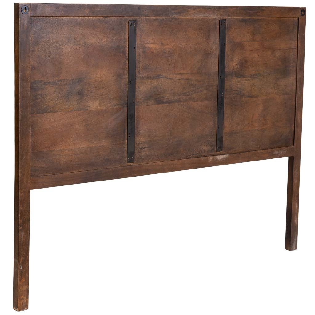 Testiera in legno marrone intagliata a mano 160x3x120h cm - 4