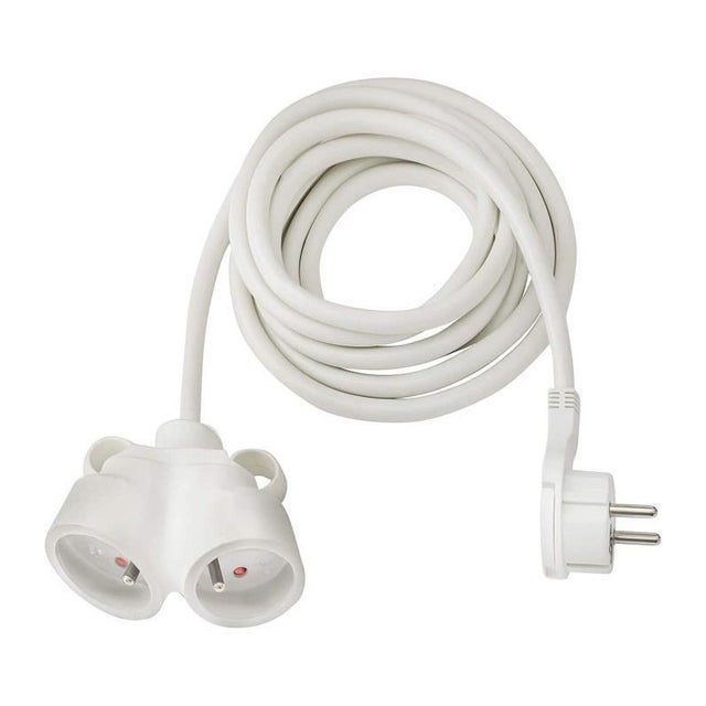 Brennenstuhl Rallonge 3m de cable avec fiche plate et prise double utilisation en interieur