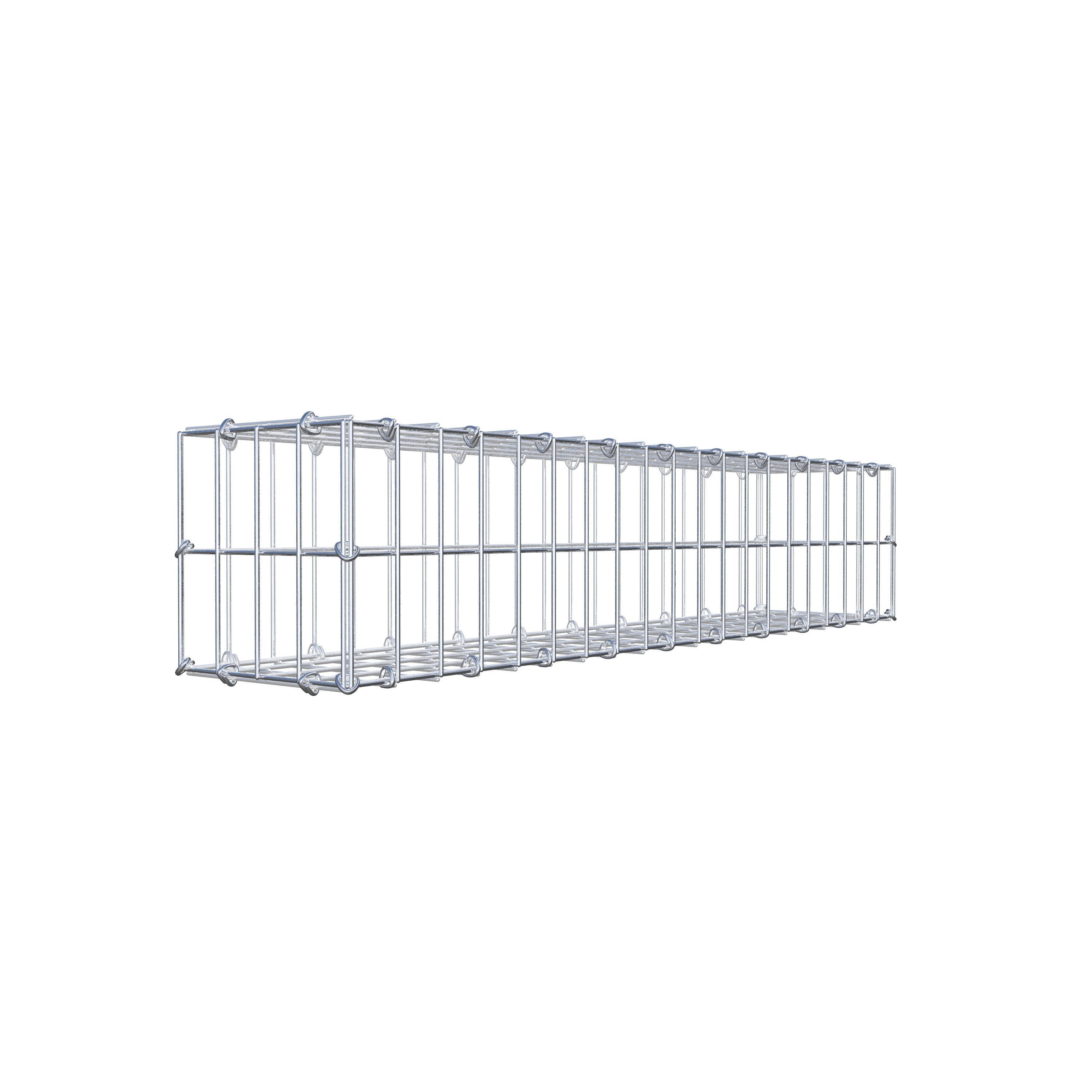 Gavión de acero galvanizado 100x20x20cm (LxAxP), malla 5 x 10cm, Anillo en C, jaula metálica para muro o jardín - 6