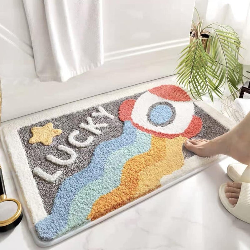 (Rocket, 40 x 60 cm) Miękka, chłonna i antypoślizgowa mata łazienkowa, wyjątkowo miękki dywanik łazienkowy, miękka mata prysznicowa z mikrofibry, moż