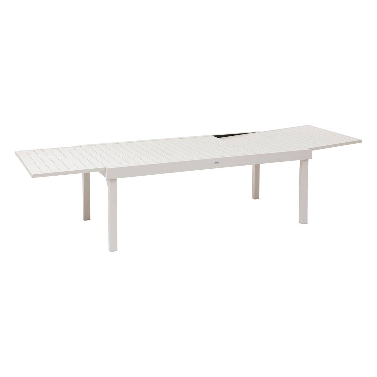 Table de jardin extensible rectangulaire en Aluminium Blanc 12 places - 3