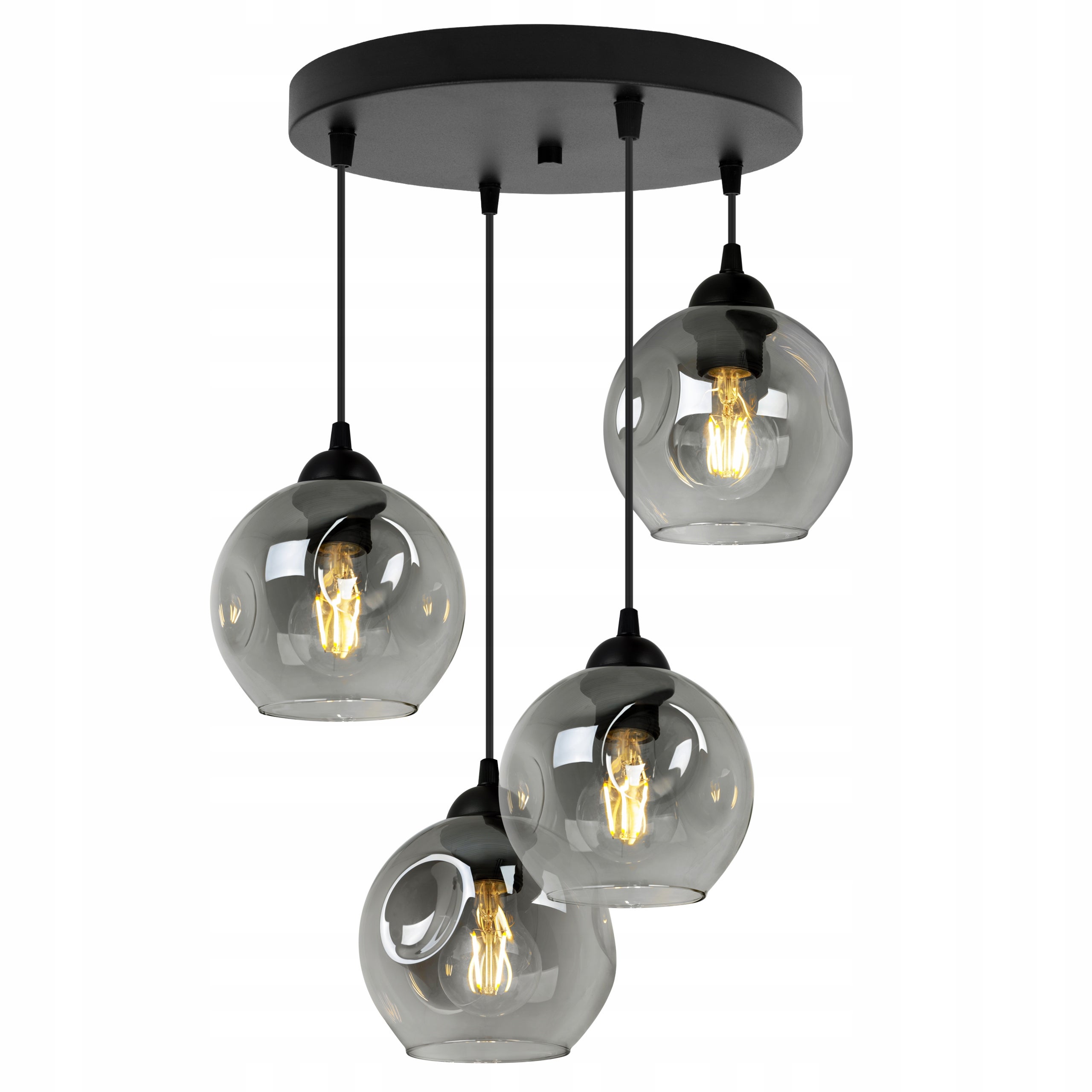 Lampa sufitowa wisząca Rio elegance 4xE27 abażur kula grafitowa Light Home LH