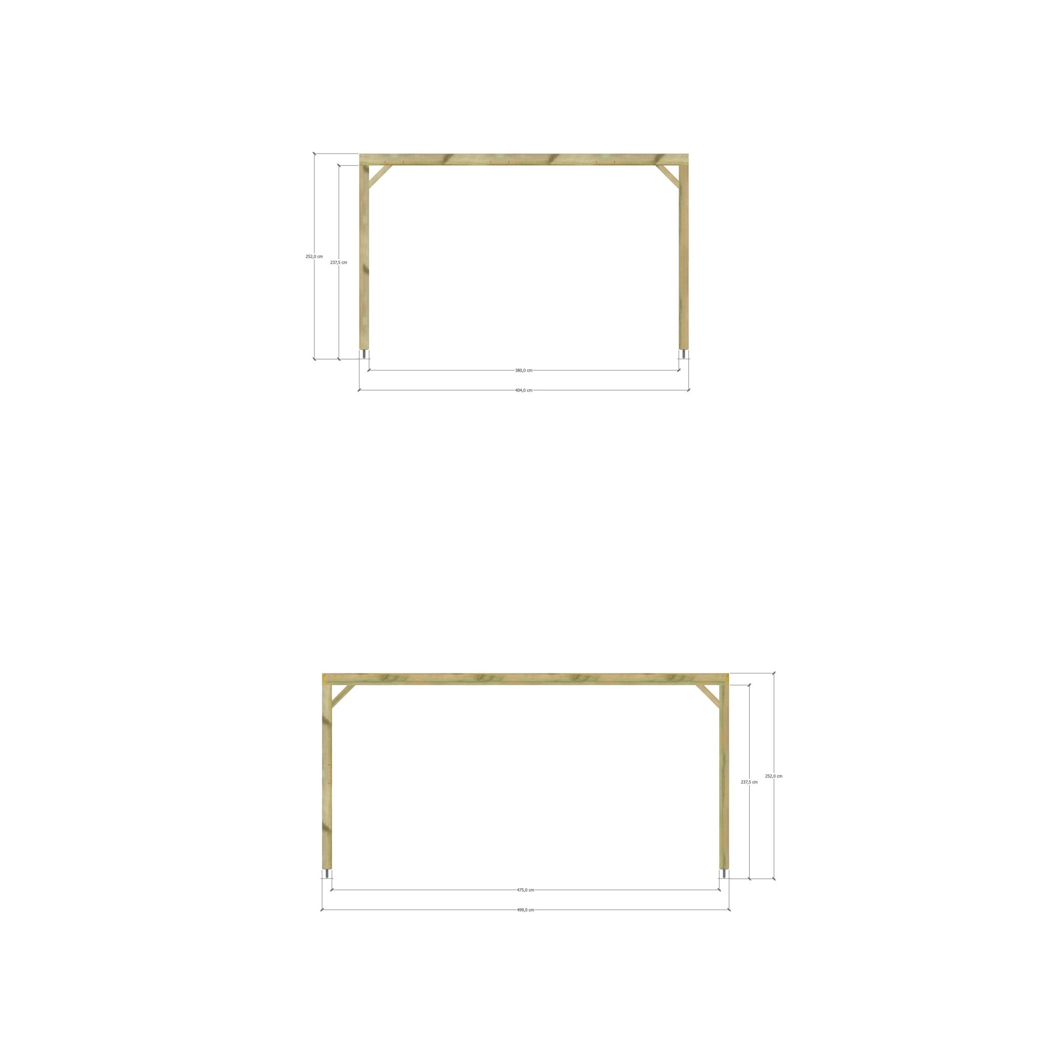 Pergola bois • 4m x 5m • indépendante • sens profondeur • livraison comprise - 5