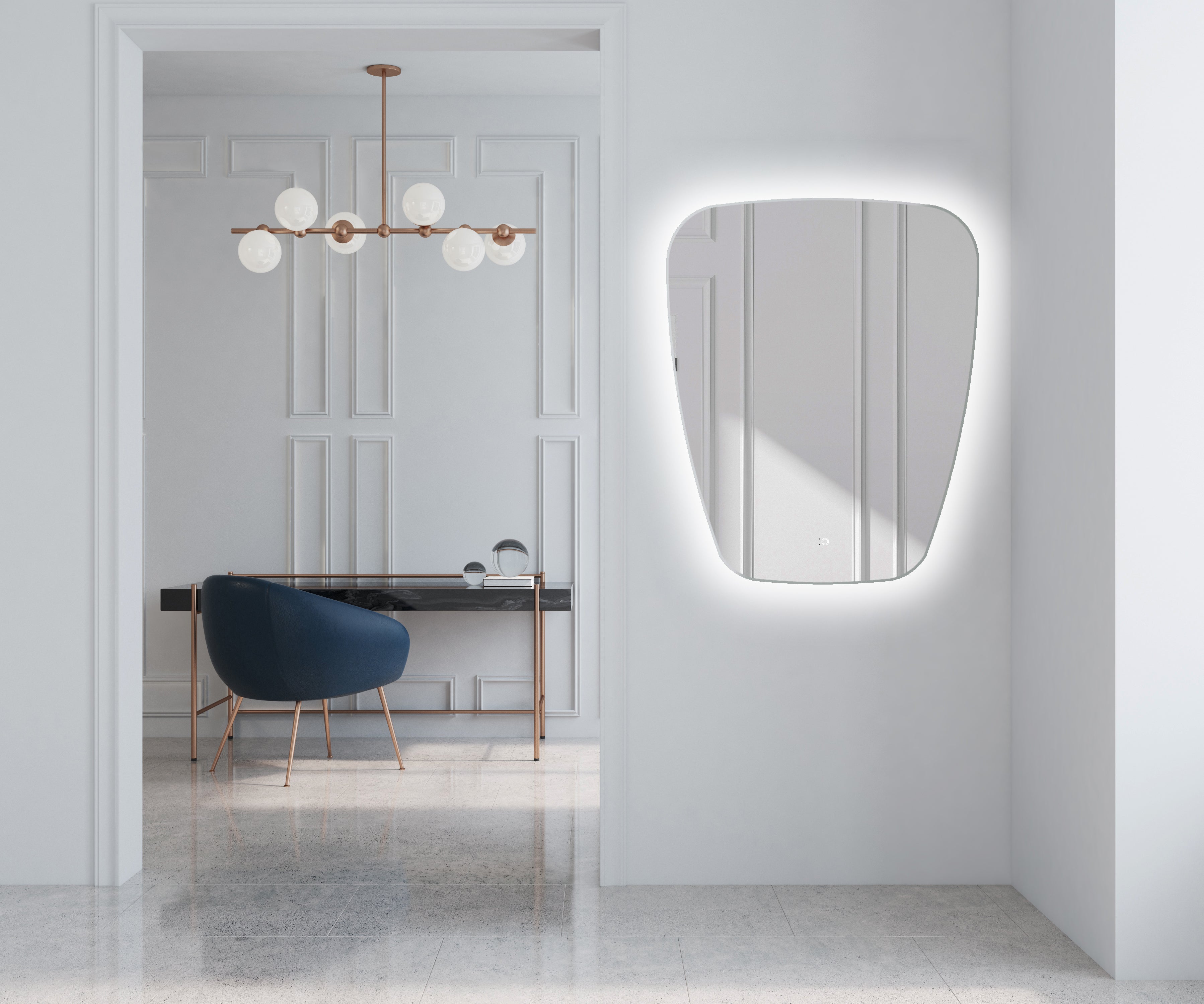 Miroir Salle De Bain LED Forme Nuage - 85x55 Cm - 3 Lumières Réglables, Anti-buée, IP44 - Installation Horizontale/Verticale