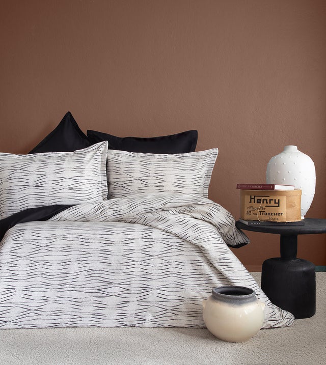 Parure de lit 2 personnes 240x220 cm satin de coton imprimé