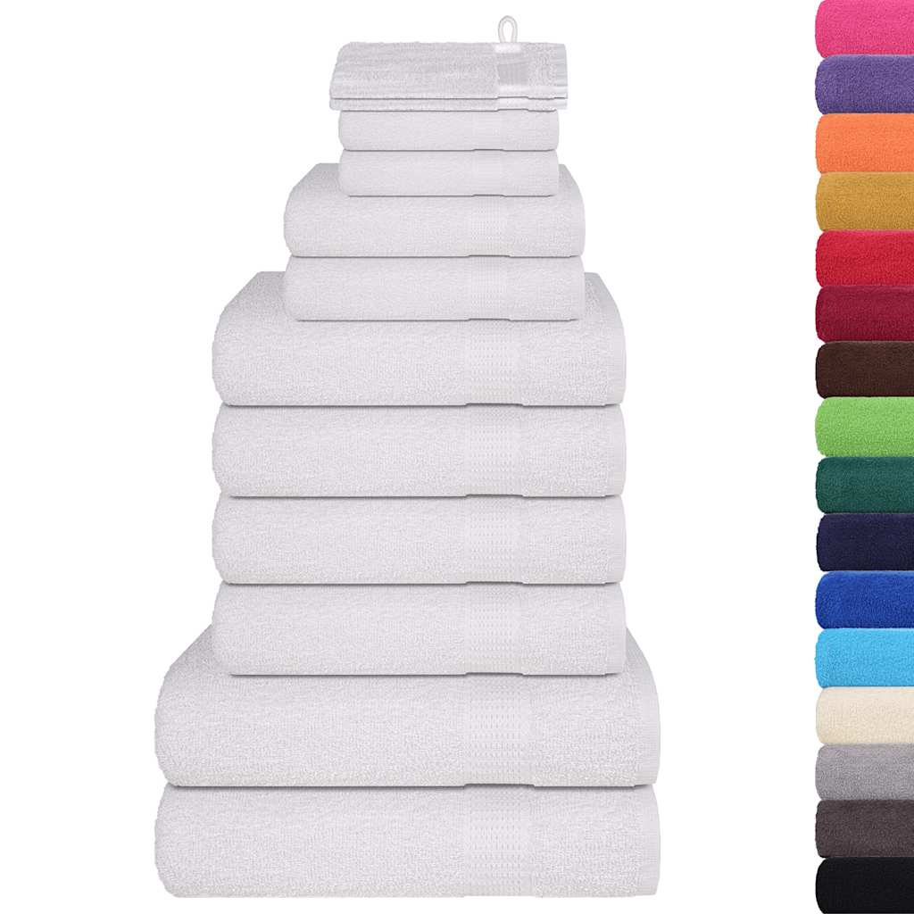 Manifatture Manfrè [12 Pezzi] Asciugamani Bianchi 100% Cotone Set di Asciugamani da Bagno per le Mani Asciugamani Viso 60X100 450 Grammi Modello 3 Righe