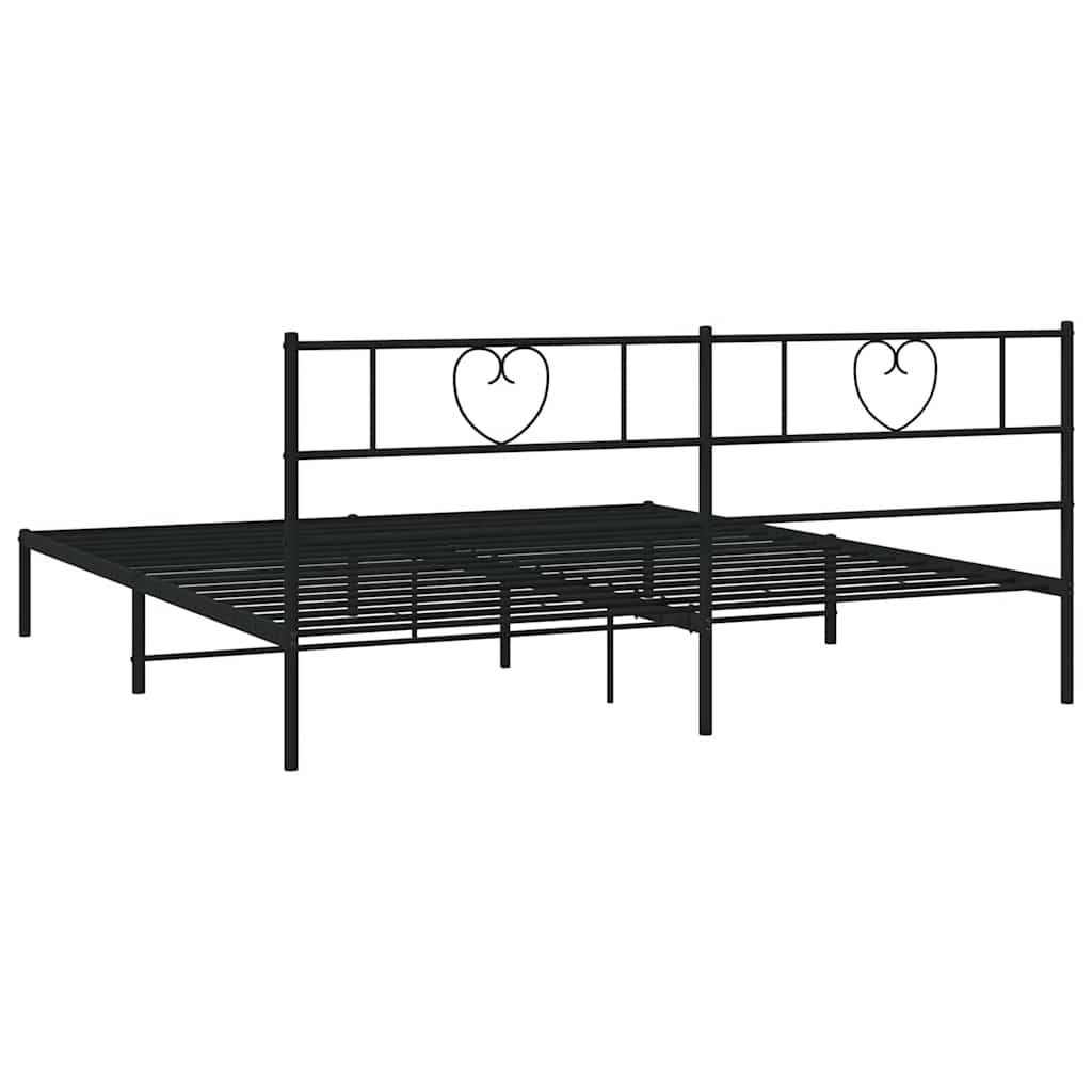 Estructura cama sin colchón con cabecero metal negro 183x213 cm vidaXL - 7