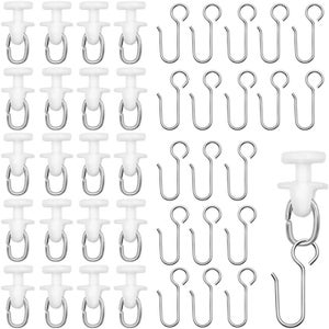 Lot De 20 Patins Pour Rail De Rideau En Plastique Blanc - Ø Intérieur 3 Mm, Longueur 19 Mm, Pour Tringles Standards