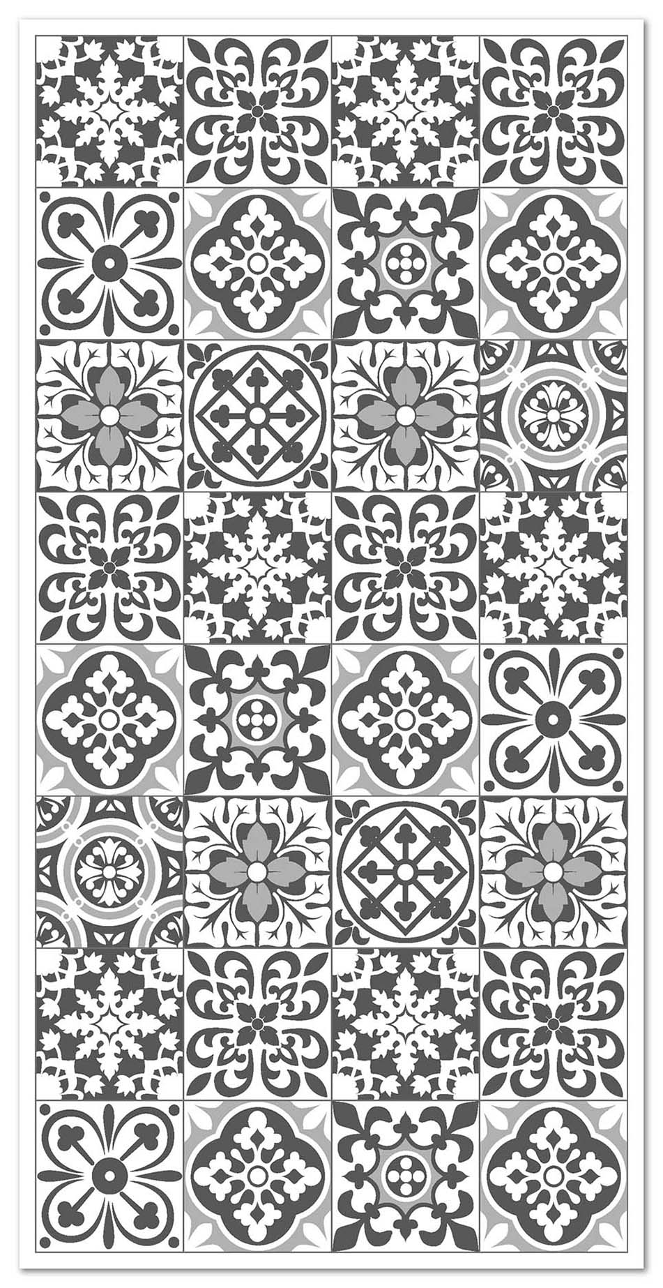 Panorama alfombra vinílica hidráulica triana gris 80x150 cm - alfombra cocina vinilo - alfombra salón antideslizante e ignífuga