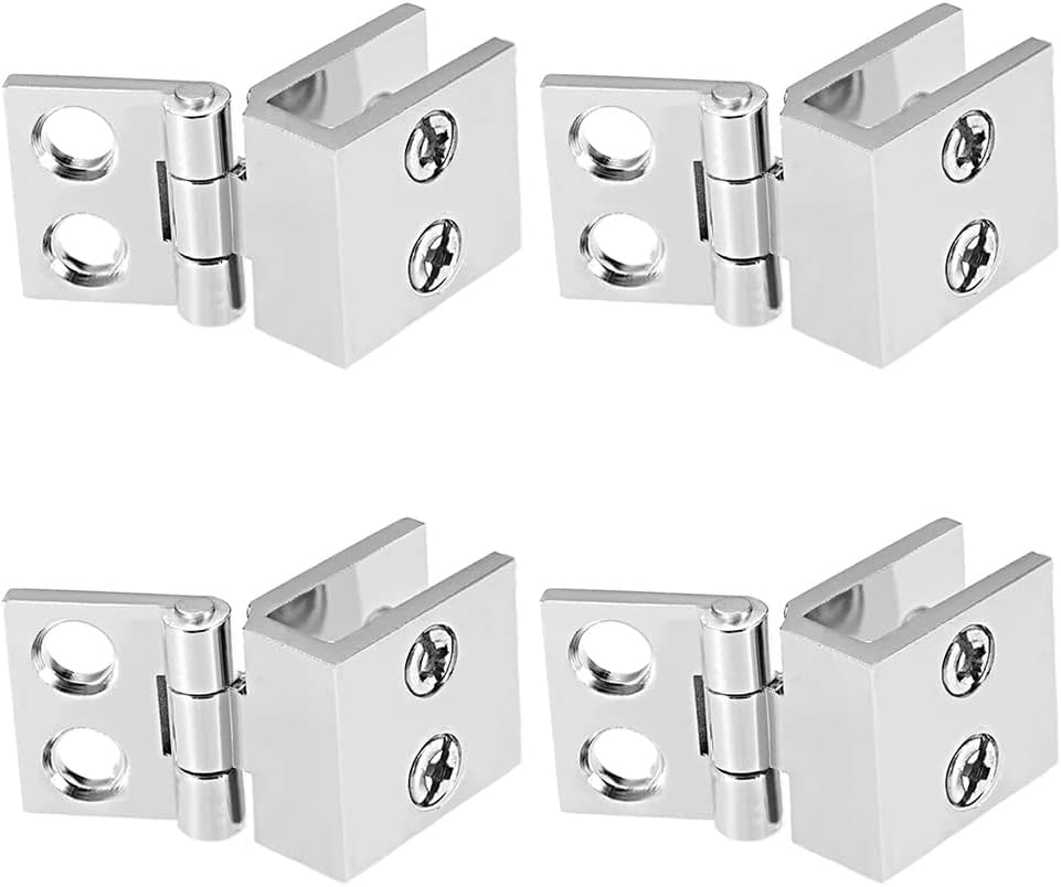 Lot De 2charnières De Porte En Verre Sans Cadre Pour Verre De 3 A 6 Mm Charnieres Armoire Robustes En Alliage De Zinc Pour Portes De Douche Vitrin 98209554