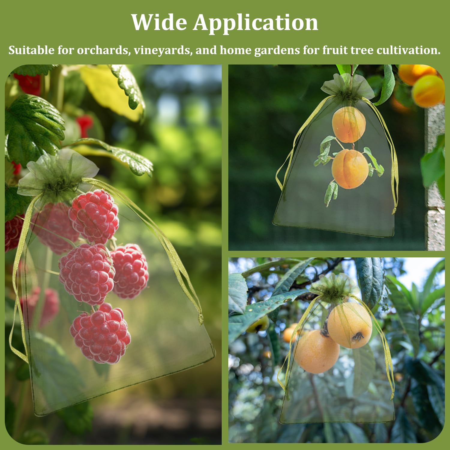 Embalagem com 150 sacos de proteção para árvores de fruto, com cordão, com 17 x 23 cm, ideais para proteger os frutos das aves em jardins - 7