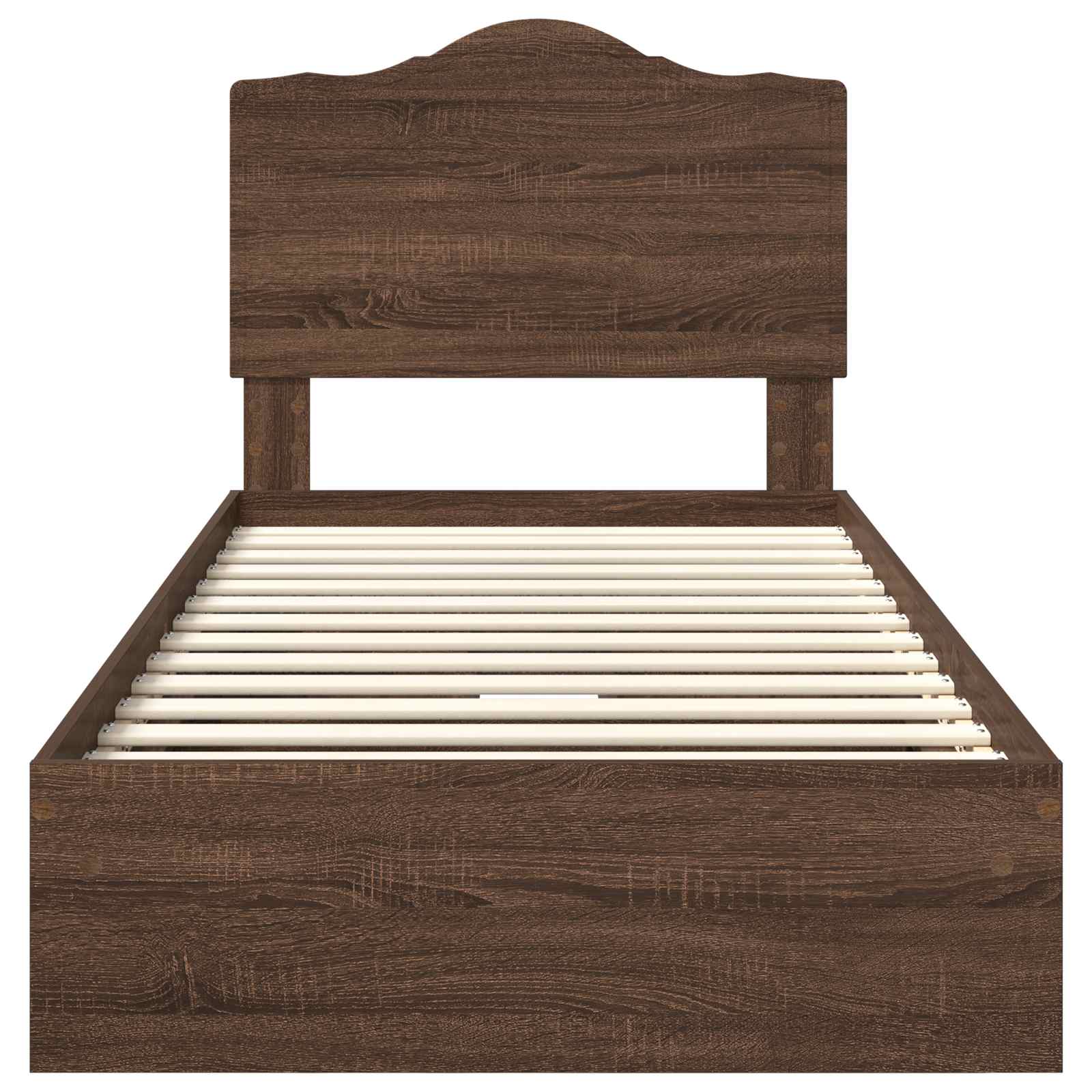 Lit de rangement chêne brun 70 x 190 cm panneau de bois - 8