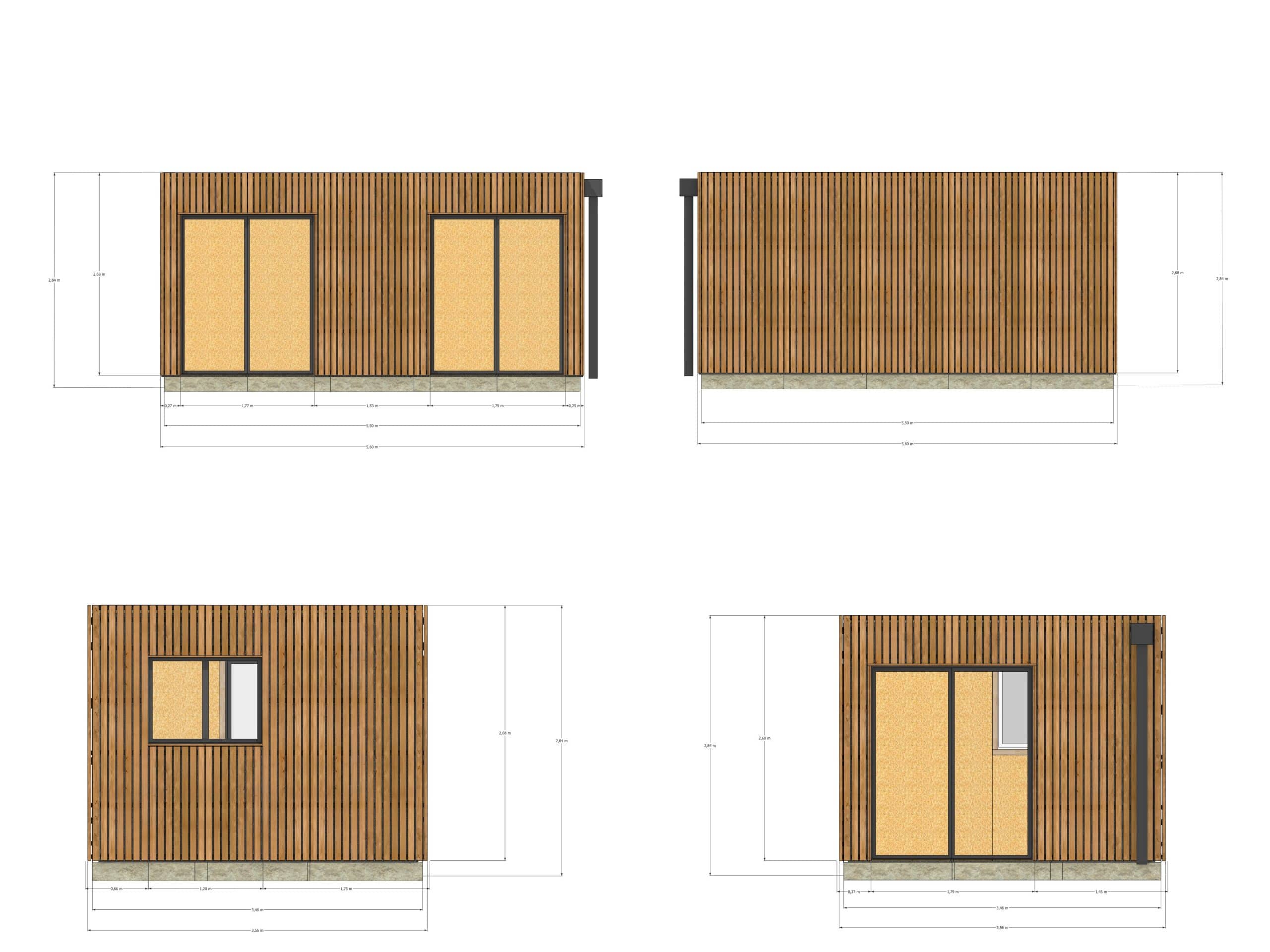 Extension maison en bois en bois 5,5 x 3,5 x 2,7 m - 4