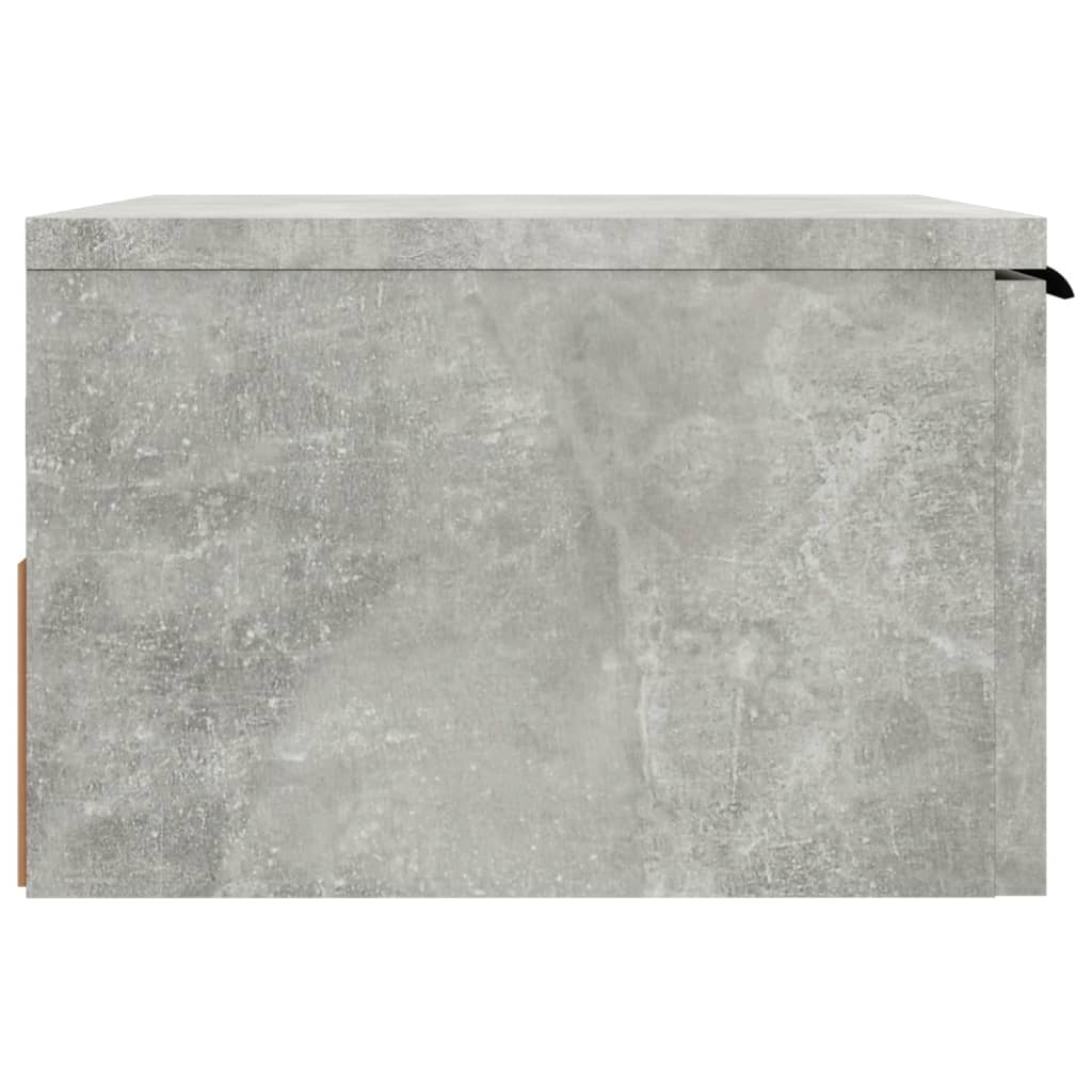 Mesita de noche de pared，Mesilla de noche flotante color gris hormigón 34x30x20 cm CFW53555 - 4