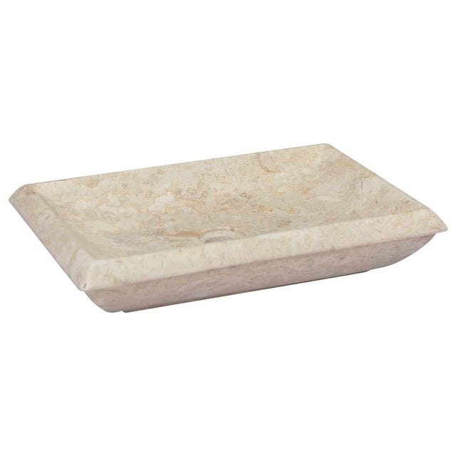 Umywalka, kremowa, 50x35x10 cm, marmurowa vidaXL