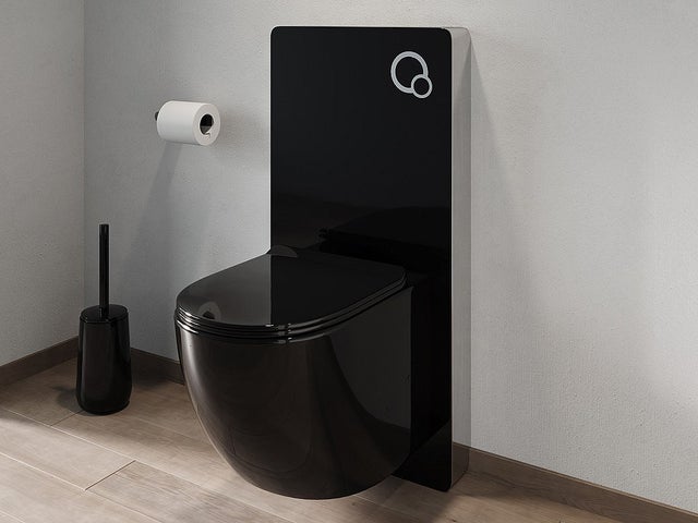 Pack WC suspendu avec bâti-support décoratif - Noir brillant - JAVOINE