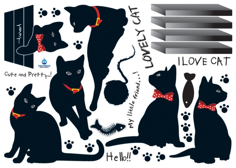 Adesivo gatti neri - Sticker adesivo - adesivi murali - - 3