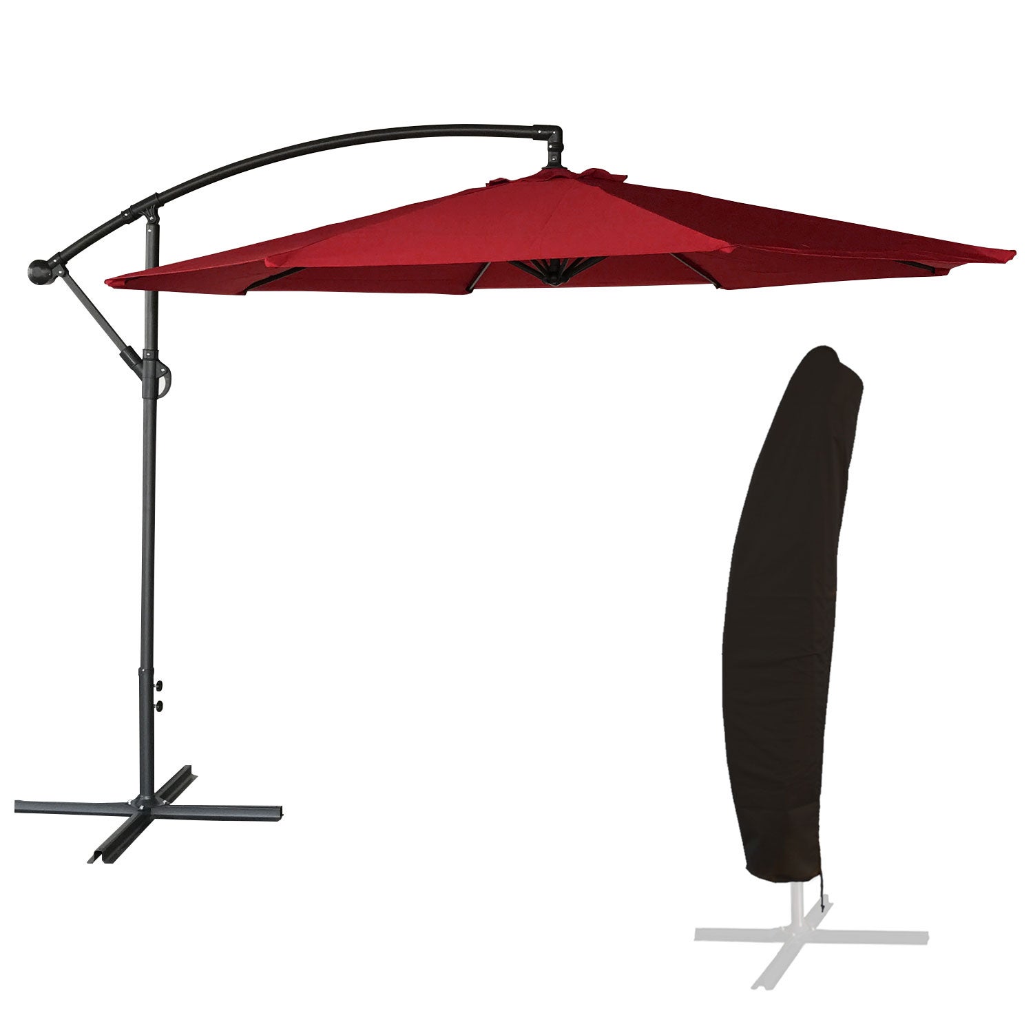 Okrągły parasol OAHU o średnicy 3,50 m w kolorze czerwonym + pokrowiec