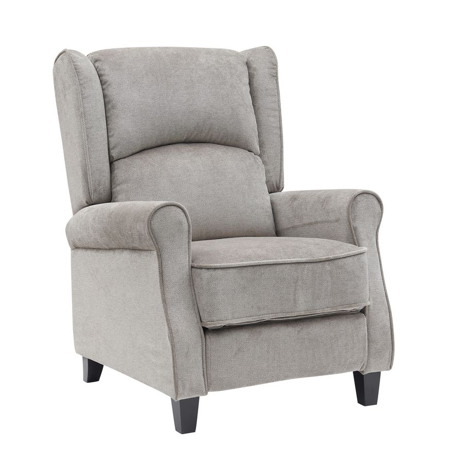 Sillón reclinable de tela gris 75x87x100 cm con reposabrazos