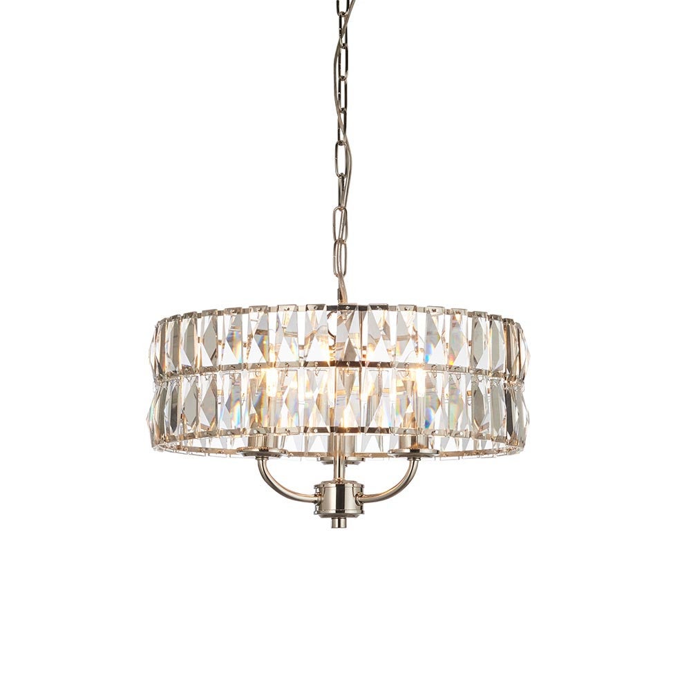 Lampa wisząca CLIFTON niklowa 3xE14x15W szkło wym:142x38,5x38,5cm IP20 Endon
