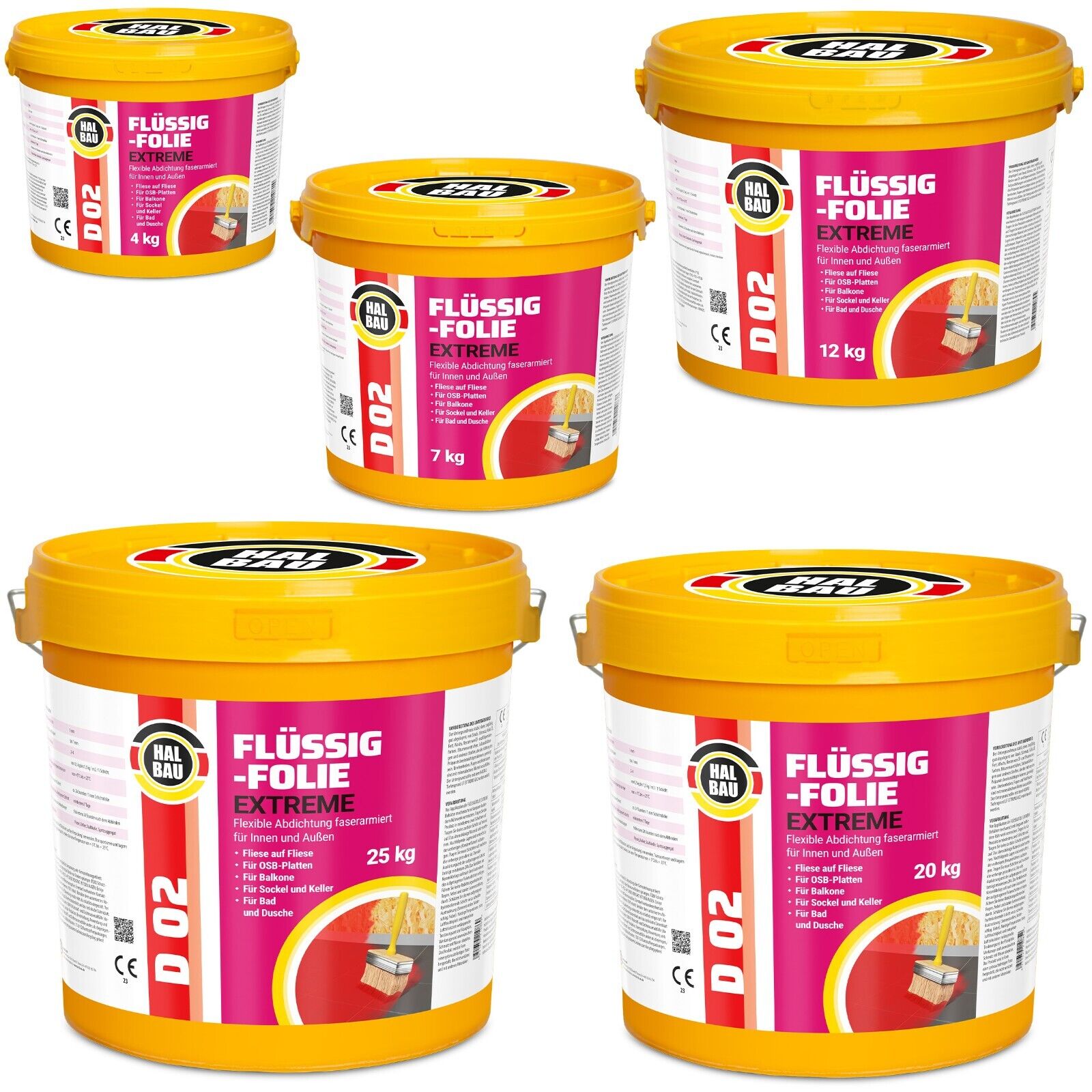 Film liquide Extreme Etanchéité de salle de bain Membrane d'étanchéité Film d'étanchéité D02 - 25KG - 2