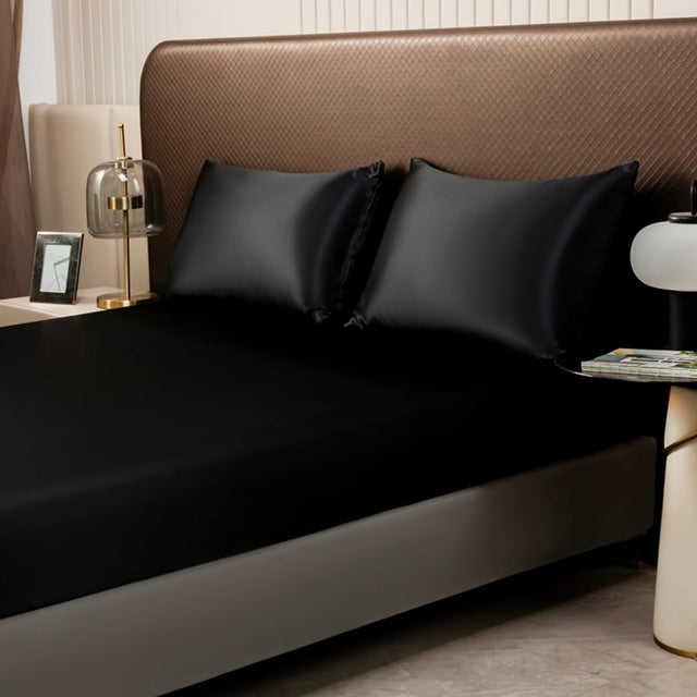 Deux taies d'oreiller lisses et brillantes de 50 x 75 cm