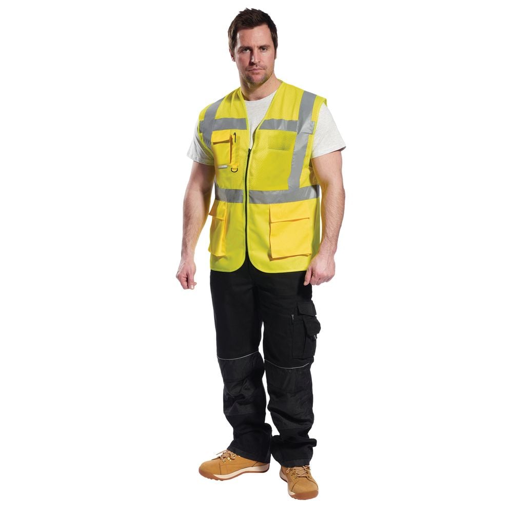 Gilet haute visibilité Portwest grillage executive ventilé MADRID Jaune Fluo XXL - 3