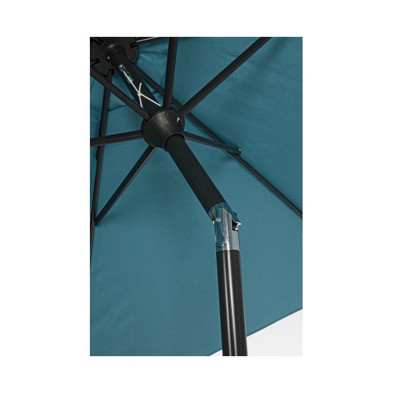 Parasol rond 270 cm en toile bleu et mât en acier - PARAZ - 8