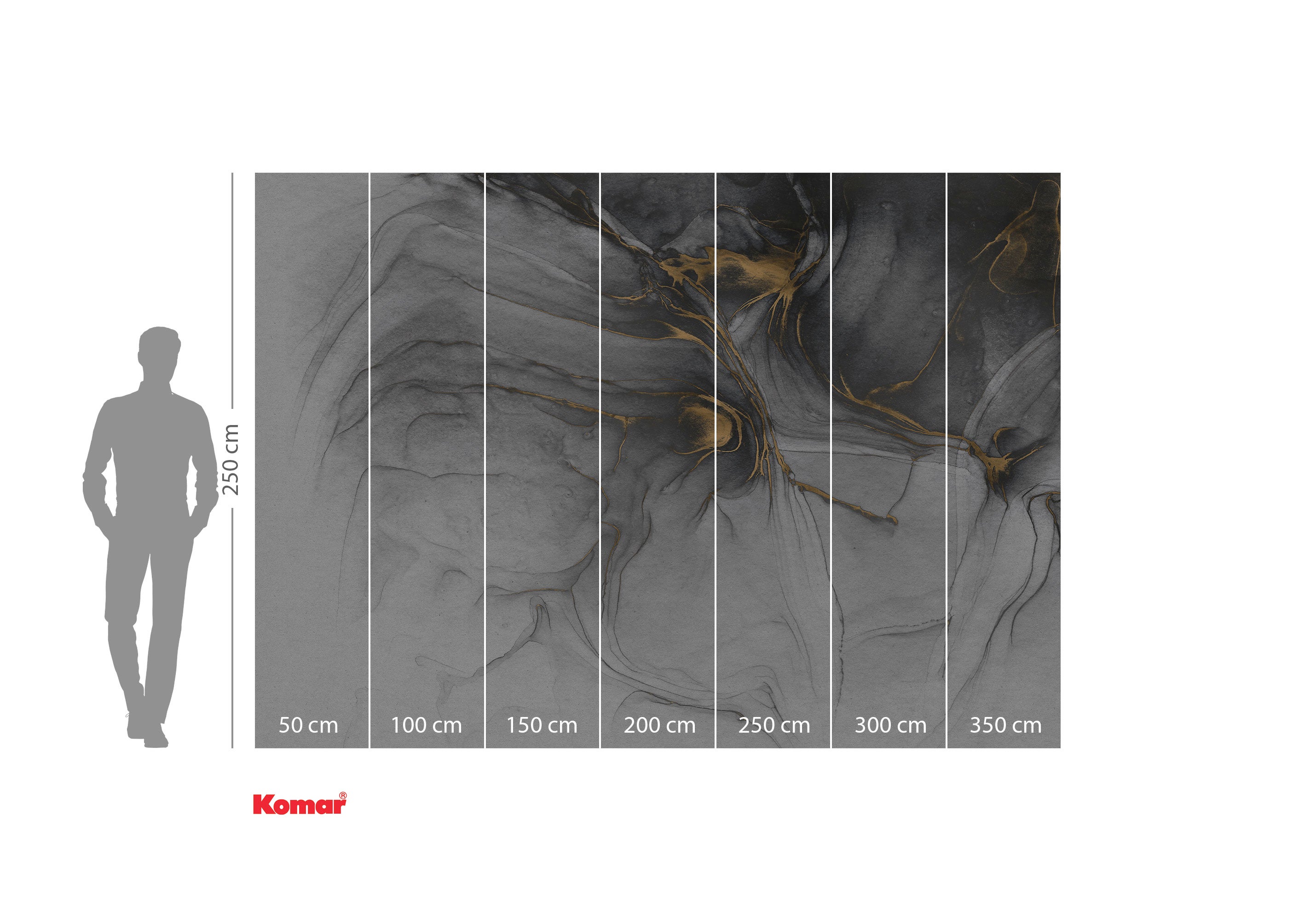 Fotomurale in tessuto non tessuto di Komar - Ink Gold Flow - Dimensione: 350 x 250 cm - 3
