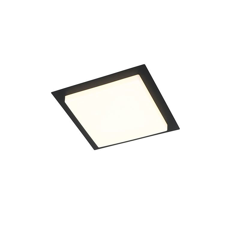 Nowoczesna lampa sufitowa czarna kwadratowa z wbudowanym LED IP44 - Lys