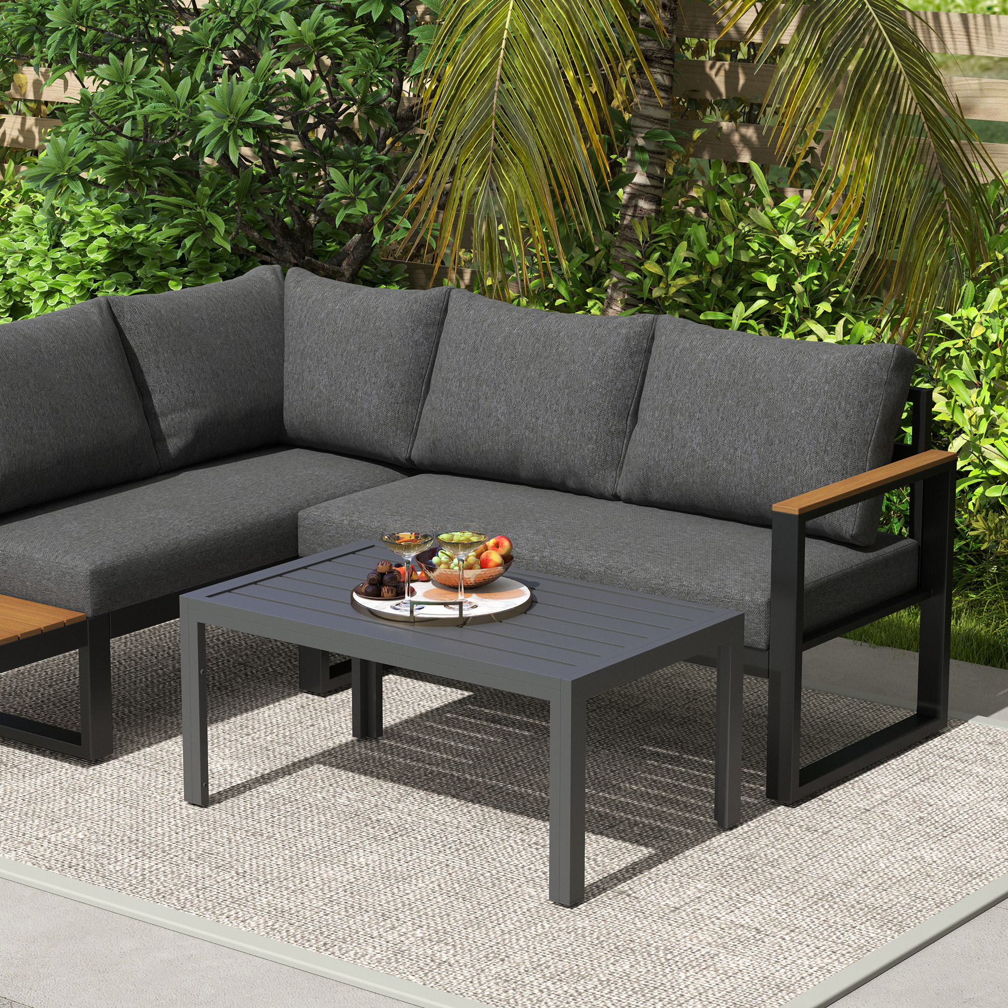 Table basse de jardin acier Outsunny - 9