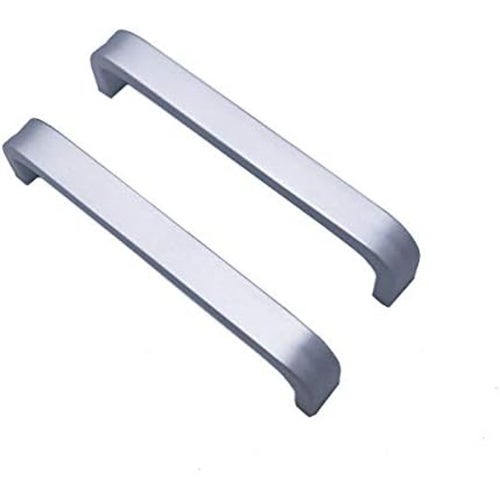 2 x uchwyty do szafek kuchennych Qrity, do szuflad i mebli sypialnianych, rozstaw otworów 96 mm, aluminium, ze śrubami