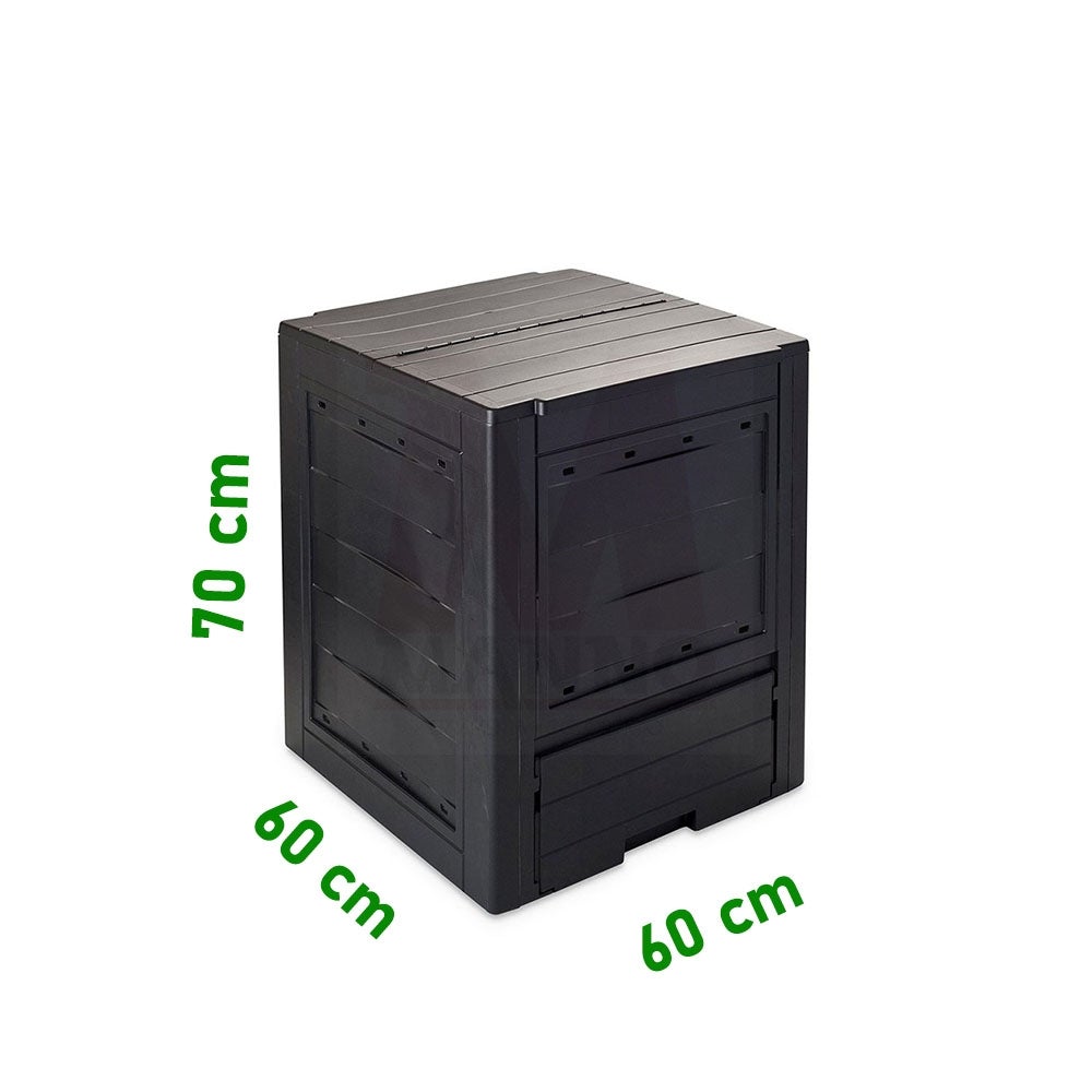 Composteur de jardin 260 Litres Noir Dim 60 x 60 x 73 cm Déchets divers TOOMAX - 5