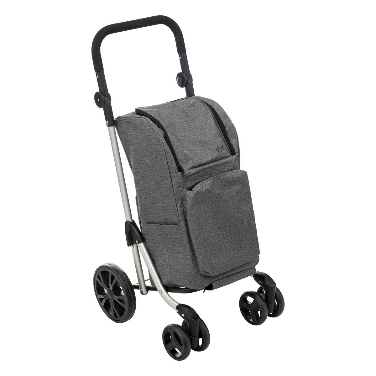 Chariot De Course Pliable LuggageX Avec Siège - 3 Roues, Pliable, Idéal Pour Les Marchés