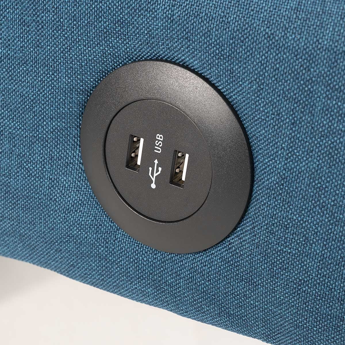 Divano letto in tessuto con porta USB e gambe in metallo design Astralis - Blu - 5