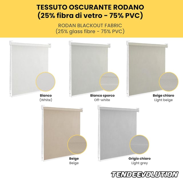 Store sur mesure RODANO OSCURANTE - Largeur 1,50m x Hauteur 1,50m - Couleur Beige 4 - Idéal pour l'intérieur et l'extérieur