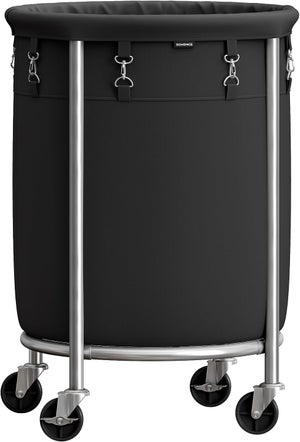 Panier à Linge Roulant 150 Litres Avec Roulettes Et Freins - Structure Métal, Sac Oxford Imperméable - Pour Buanderie, Chambre