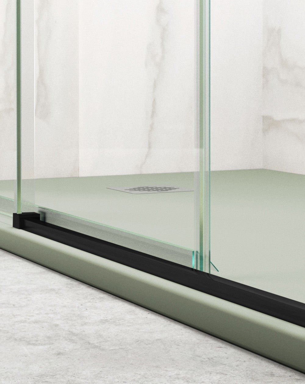 Box doccia rettangolare angolare scorrevole 2 porte 2 fisse | Vetro anticalcare da 5 mm | Profilo nero 150 cm (adattabile 146,5-148,5 cm) x 80 cm - 5