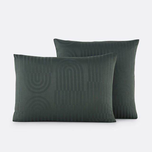 Taie d'oreiller en satin de coton, Varano - Vert cèdre - 63 x 63 cm