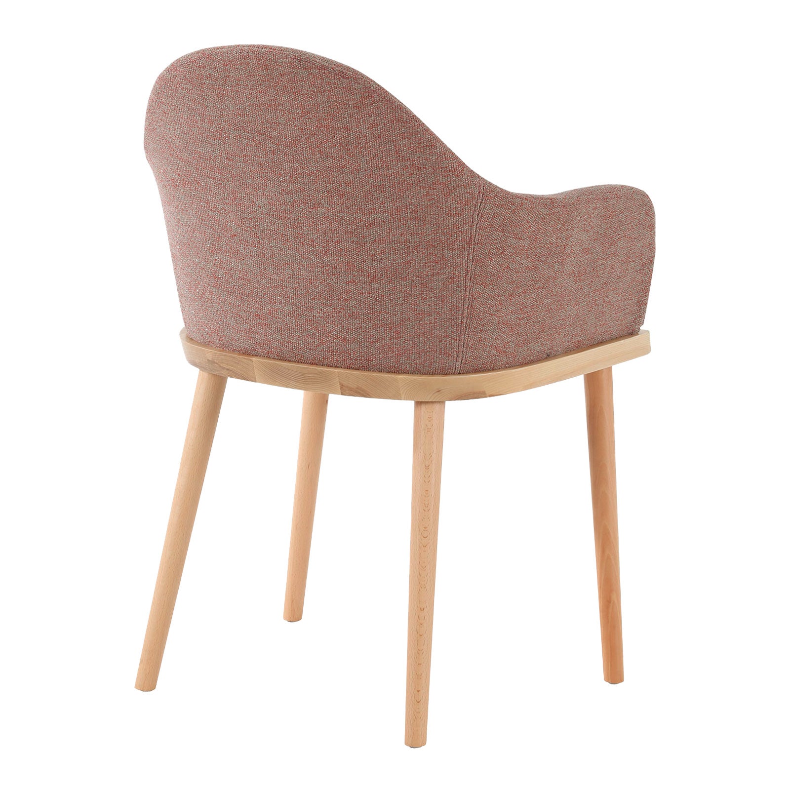 Chaise avec accoudoir bois clair et tissu beige Nordan - 3