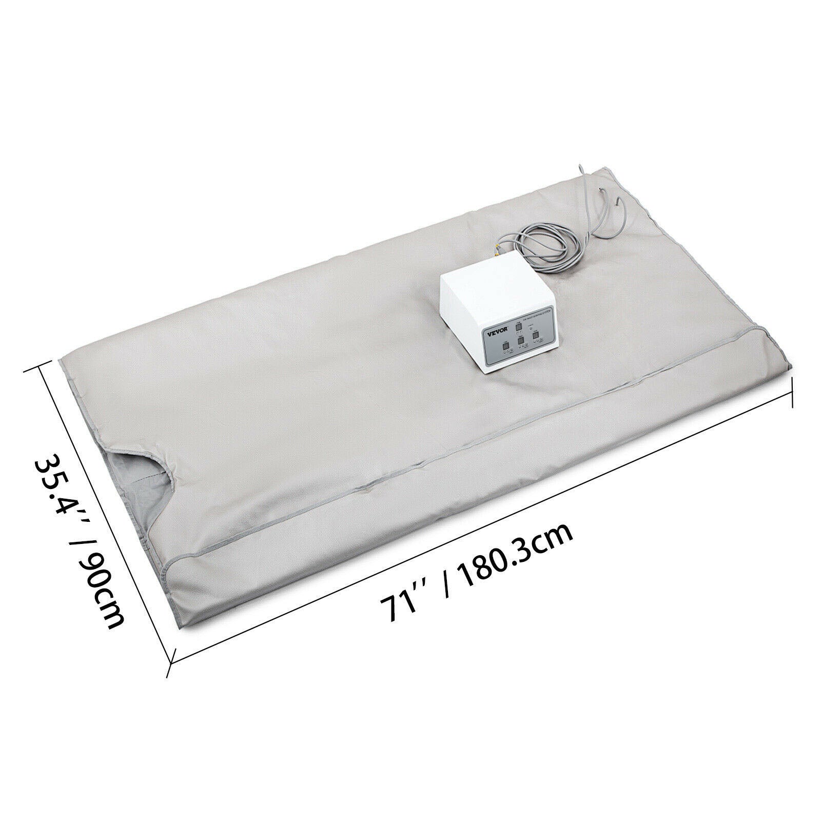 Couverture Sauna Portable Infrarouge VEVOR 180,3x90 cm Sauna Pliable Temperature Reglable 25-85°C Sauna Pliant Controleur Numerique a 3 Zones Chauffag - 9