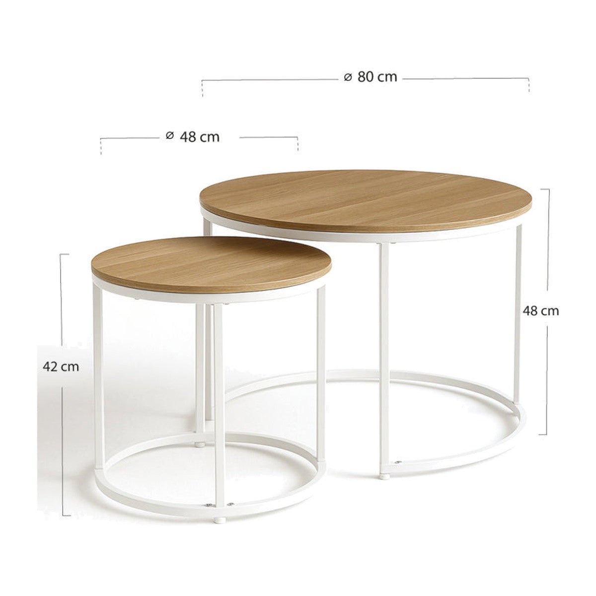 Essenza Conjunto De 2 Mesas Renty Center, Madera Clara , Leroy Merlin