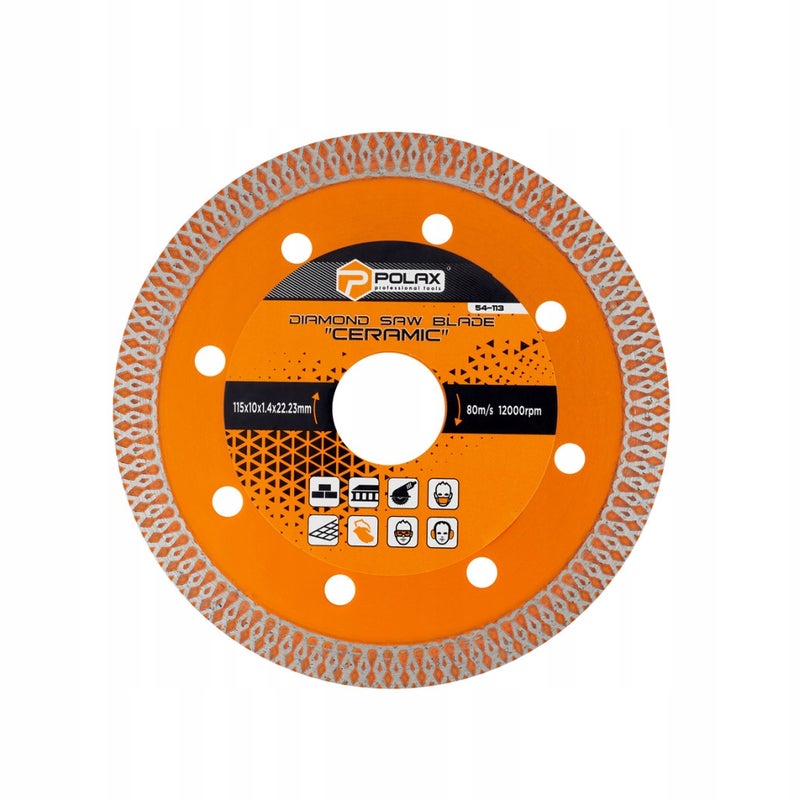 Tarcza diamentowa do cięcia płytek Ceramic 115x10x1.4x22.23mm Polax