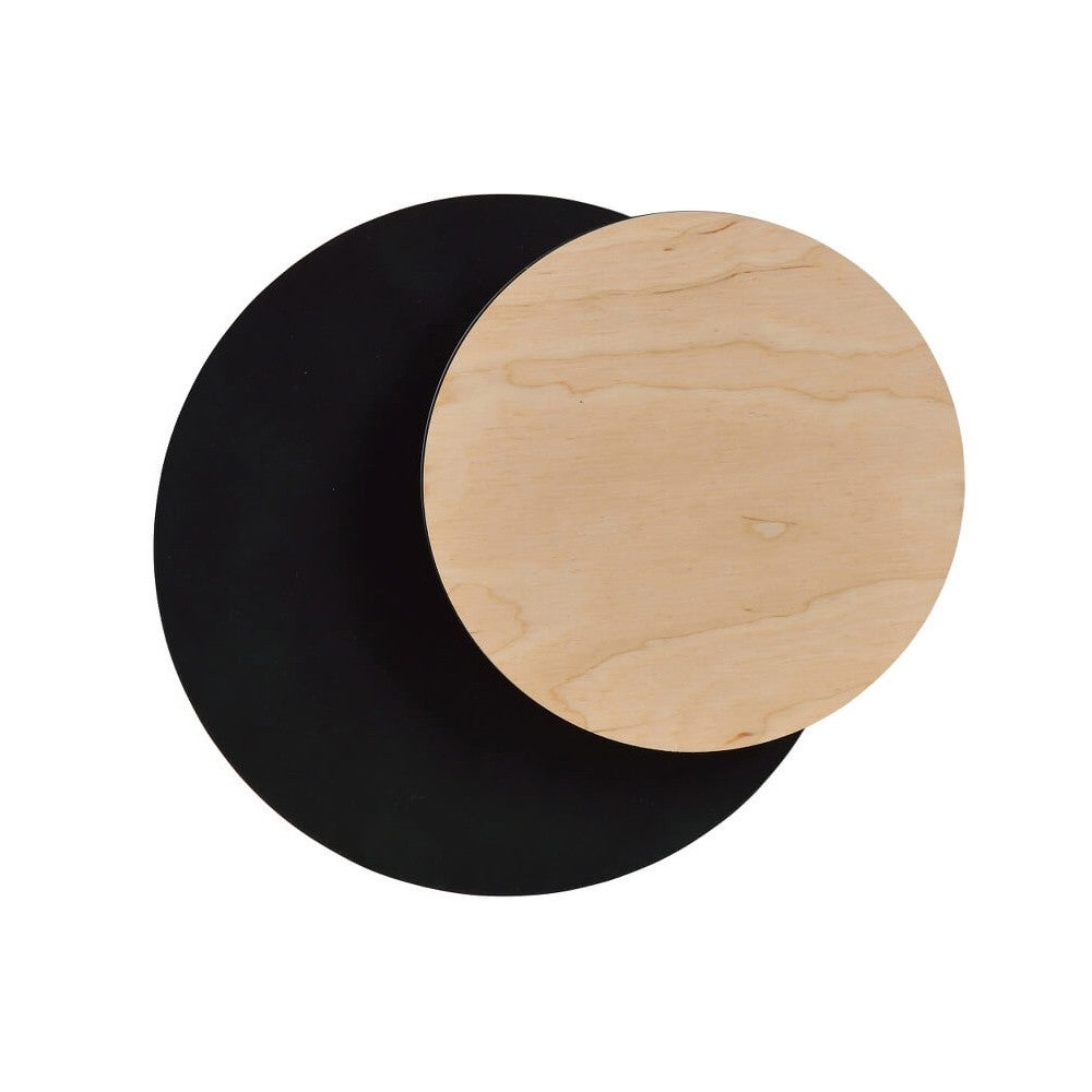 Lampa ścienna Nordic Aura z drewna z czarną metalową podstawą 1xG9